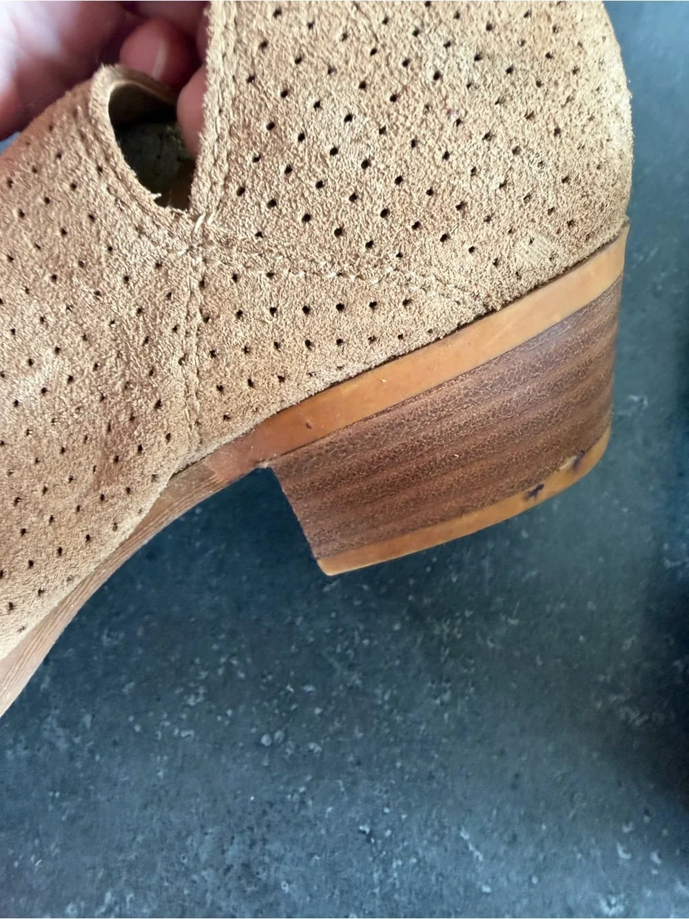 Lucky Brand Tan Suede Perforated Cutout Ankle Booties Western Boho